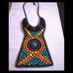 Long bib  necklace